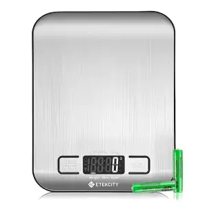 ETEKCITY Küchenwaage Digital - Edelstahl 304 - Lebensmittelgeeignete Waage Küche