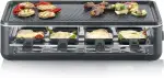 SEVERIN Raclette-Grill für 8 Personen, Raclette mit großer antihaftbeschichteter Grillplatte, extra tiefe Pfännchen, Spülmaschinengeeignet, Tischgrill, Black Line Lite, RG 2365