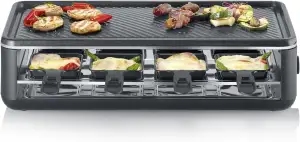 SEVERIN Raclette-Grill für 8 Personen, Raclette mit großer antihaftbeschichteter