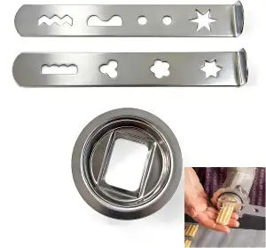 Edelstahl Gebäckaufsatz 8 Formen 58MM, Spritzgebäckvorsatz für MUM4/MUM5, Hochwe