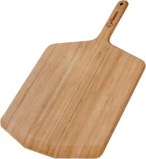 Chef Pomodoro Pizzaschieber – Pizzaschaufel – Pizzaheber aus Bambus – Pizzaschieber Holz – Pizzaschaufel Holz – Geeignet als Servierplatte oder Käseplatte (35,5 cm)