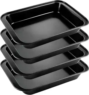 STARVAST Onader Antihaft Backblech, Edelstahl Auflaufform Backform 4er Set, Tief