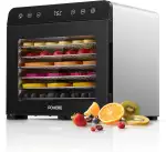 FOHERE Dörrautomat Edelstahl, 650W BPA-frei, Dörrgerät mit 8 Edelstahl-Etagen & 48h Timer 35-75℃, Leiser Lebensmittel-Dehydrator für Gemüse, Fleisch, Kräuter – Ideal für gesunde Snacks & Camping