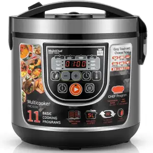 Multikocher FORME Elektrischer Reiskocher mit 11 Programmen 5L 860W LED panel Zeitsteuerung Warmhaltefunktion Multicooker