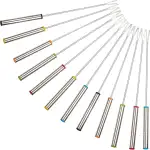 Fousenuk 12 Stück Fonduegabeln, Käsefondue Gabeln, Schokoladentauchgabel, Fonduegabeln aus Edelstahl, Fondue Gabeln Set für Schokolade, Käse, Dessert, Obst, Marshmallows, Gemüse und Fleisch(24cm)