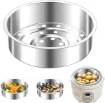 Dampfkorb für Reiskocher Dampfgarer Einsatz,Dampfgarer aus Edelstahl,Dampfeinsatz für Topf Verdickte und Vertiefte,für Knödel Reis Gemüse Fleisch Meeresfrüchte