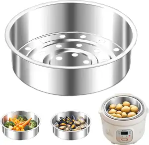 Dampfkorb für Reiskocher Dampfgarer Einsatz,Dampfgarer aus Edelstahl,Dampfeinsatz für Topf Verdickte und Vertiefte,für Knödel Reis Gemüse Fleisch Meeresfrüchte