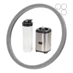 Ersatz Dichtringe, 4 Stück, aus Silikon, in Grau, kompatibel mit WMF Kult X Mix & Go Mini Smoothi...