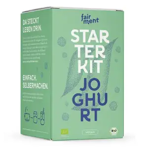 Fairment Starterkit veganer Joghurt – mit Joghurtbereiter und Zubehör - veganen Joghurt selber machen