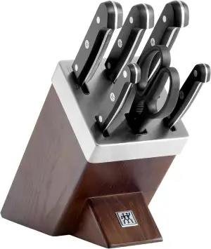 ZWILLING Gourmet Selbstschärfender Messerblock 7-teilig, Rostfreier Spezialstahl