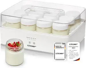 Cloer 9921 Joghurtbereiter für 12 Gläser à 150 ml, Joghurtmaschine für selbstgem
