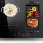 Induktionskochfeld 4 Zonen mit 1 flexzonen, Einbau Induktionskochfeld 60 cm, Induktion Herdplatte Kochfeld, mit Boost-Funktion, Touch Control, 6000W, 9 Leistungsstufen, 1-99 Min Timer