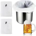 3 STK Filterbeutel Siebbeutel - 66 x 56cm 250 Micro Filtersack mit Sieb für Obstpresse Wein Marmelade, Bierbrauen, Saftpressen, Auspresstuch