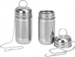 Teesieb für Losen Tee，2pcs 304 Edelstahl Teesieb，teeei Feines Netz mit Kette，tea strainer，Feinmas...