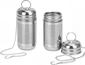 Teesieb für Losen Tee，2pcs 304 Edelstahl Teesieb，teeei Feines Netz mit Kette，tea
