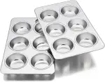 Homikit Muffinform, Edelstahl 6er Muffin Backblech Backform Set, 2er-Pack, Muffinblech für 6 Muffins Cupcakes Pudding Brownies, 29 × 18 cm, Ungiftig & Gesund, Spülmaschinenfest