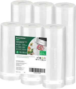 Bonsenkitchen Vakuumrollen 6 Rollen 20cm x 600cm + 28cm x 600cm Vakuumierfolie -