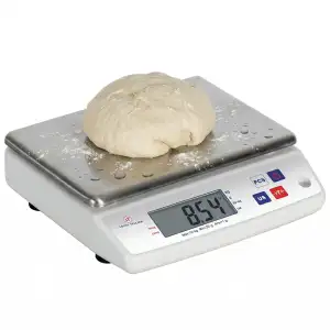 LOUIS TELLIER, Professionelle Elektronische Waage, 10 kg, IP53, Genauigkeit 1 g, Abnehmbare Edelstahl-Waagschale, Für Küche und Bäckerei, Maße: 24 x 24 x 7,5 cm