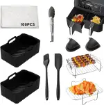 10-Teiliges Dual Zone Heißluftfritteusen Zubehör Set,Luftfritteusen-Zubehör für Ninja Foodi AF400EU AF300EU 7.6L-9.5L and Other Dual Zone Air Fryer