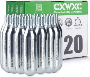 CXWXC CO2 kapseln 16g/25g mit Gewinde, CO2 kartusche für CO2 Pumpe Fahrrad mit Presta und Schrader Ventil