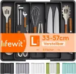Lifewit Besteckkasten für Schubladen, Großer Utensilienständer Erweiterbar auf 57 cm, verstellbar...