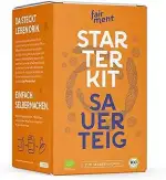 Sauerteig Starter Kit von fairment - Sauerteigbrot selber backen, inkl. Roggensauerteig Anstellgu...