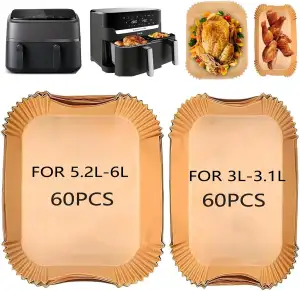 120Stück Backpapier für Philips Airfryer Dual Basket 3000 Serie 6L/3L, Heißluftf