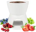 Schoko Fondueset Keramik Mini Schokofondue Käsefondue Fondue Set Topf Kerze Gabel Keramik Schokofondue Set Weiße Käsefonduetopf aus Porzellan Schokoladenschmelzer für Fondue