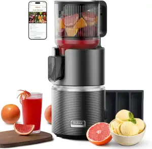 Anybear 350W Entsafter mit 124 mm Einfüllschacht Slow Juicer mit Doppel-Zerklein