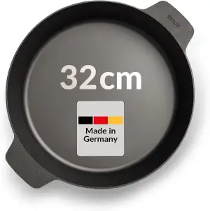 STUR - ORIGINAL Gusseisenpfanne Induktion 32cm mit 2 Griffen - Cast Iron Pan für