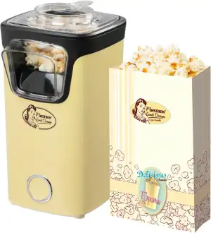 Bestron Popcornmaker, Turbo-Popcorn in unter 2 Minuten, Popcornmaschine mit Heiß