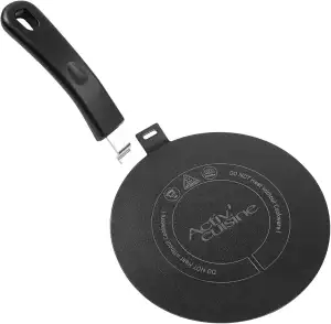 ACTIV CUISINE Induktion Adapterplatte 24 cm Induktionsadapterplatte mit abnehmbarem Griff Moka Induktionskochteller Adapter Edelstahl für die Verwendung von Kochgschirr auf Induktion, Schwarz