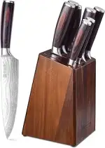 Paudin Messerblock Set mit 9-TLG, Scharfes Hochwertiges Küchenmesser Set aus Edelstahl, Messerblo...