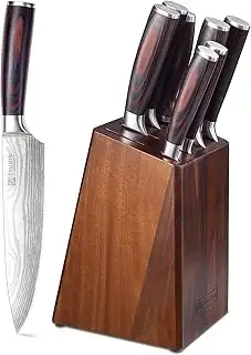 Paudin Messerblock Set mit 9-TLG, Scharfes Hochwertiges Küchenmesser Set aus Ede
