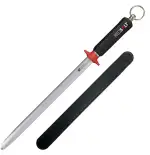 REDSALT® Premium Wetzstahl 30cm ovaler Microfein Saphirzug für hochwertige Messer | HRC 65 Chrom Vanadium Stahl Made in Solingen | Profi Messerschärfer Wetzstab ergonomischer Griff