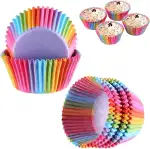 200 Stück muffinförmchen papier cupcake formen Regenbogen Papier muffinform für Dessert Hochzeit Geburtstag Party