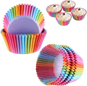 200 Stück muffinförmchen papier cupcake formen Regenbogen Papier muffinform für Dessert Hochzeit Geburtstag Party