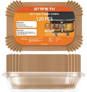 120 Stück Backpapier für Heißluftfritteuse Ninja Dual, Stone TH Airfryer mit Doppelkammer Pergamentpapier Liner Kompatibel mit Ninja AF300EU AF400EU SL400EU AF500EU, Andere Heißluftfritteuse