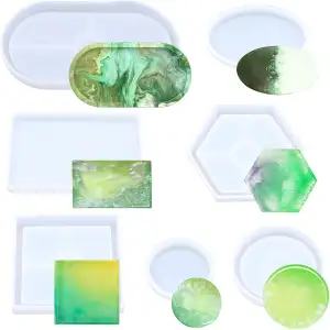7 Stücke Set Silikonform Tablett,Scettar Silikonform Untersetzer in Verschiedene