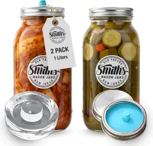 Smiths Mason Jars Fermentierglas 1L - 2er-Pack Fermentiergläser – Fermentierglas