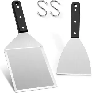 HaWare Grillspachtel Set, Edelstahl Plancha Spachtel 2er Set für Smash Burger, G