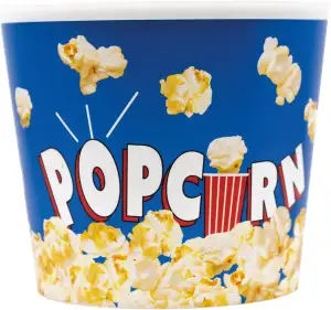 Procos 91639 - Popcorneimer aus Kunststoff, mit Popcorn Motiv, 2,2 Liter, Geburtstag, Gartenparty