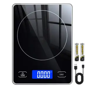 Küchenwaage Digital mit 15 kg Tragkraft, 5 Einheiten in g/ml/fl'oz, Präzise Waag