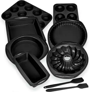 9-in-1 Antihaft-Silikon-Backform, geriffelte Kuchenform, Keksblech, Backblech, h