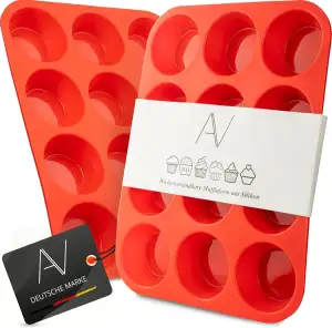 AVANA Muffinblech aus Silikon für 12 Muffins BPA-frei Antihaftbeschichtung Muffi