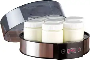 Rosenstein & Söhne Jogurtmaker: Joghurt-Maker mit Zeitschaltuhr, 7 Portionsgläse