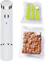 Handliche Vakuumiergerät – Vakuumierer für kontinuierliches Arbeiten mit hoher Geschwindigkeit, kompaktes Folienschweißgerät für Lebensmittel mit 30 Vakuumier-Beutel