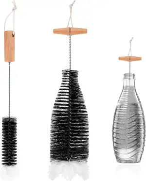 2 STK Flaschenbürste Kompatibel mit Sodastream Flasche Flaschenreiniger Bürste, Glasflaschen Reinigungsbürste für Glaskaraffe Trinkflaschen Sodaflaschen Flaschenbürste