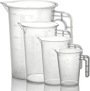 4-Pack Precision Measuring Cup Set (500ml/250ml/100ml/50ml) - Transparent Small 