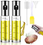 BETA NOBLE〖Verstärkte〗Ölsprüher zum Kochen, Öl Sprühflasche, Ölspray zum Kochen, Olivenölsprüher für Salat, Grillen, Backen in der Küche (2 Stück)